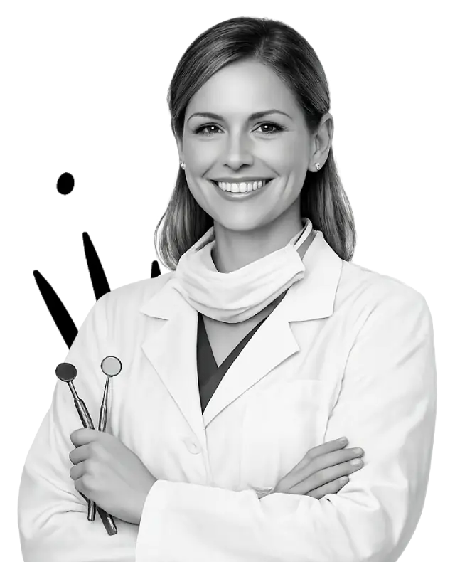 Dentista usando a Clinecta na rotina da clínica